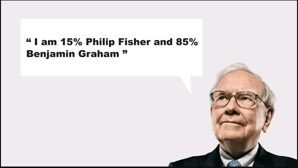 Quan điểm đầu tư của Warren bao gồm "15% Fisher" và "85% Graham"