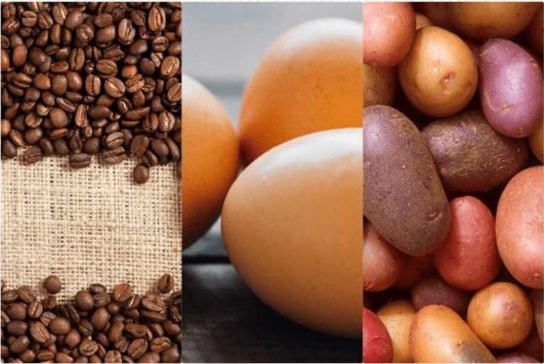 Khoai tây, trứng và cà phê đều phản ứng khác nhau trong cùng một hoàn cảnh.