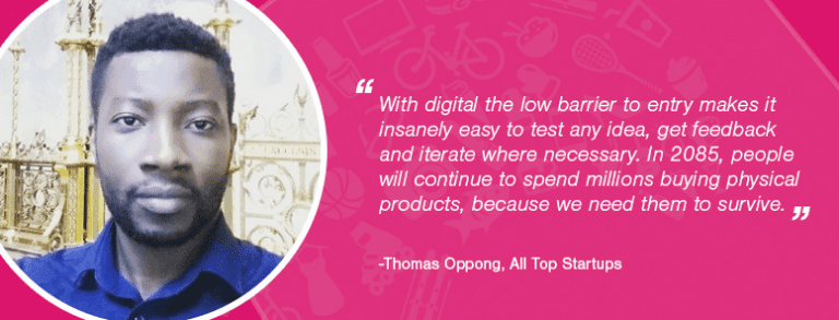 Thomas Oppong là nhà sáng lập, biên tập viên của Alltopstartups.com