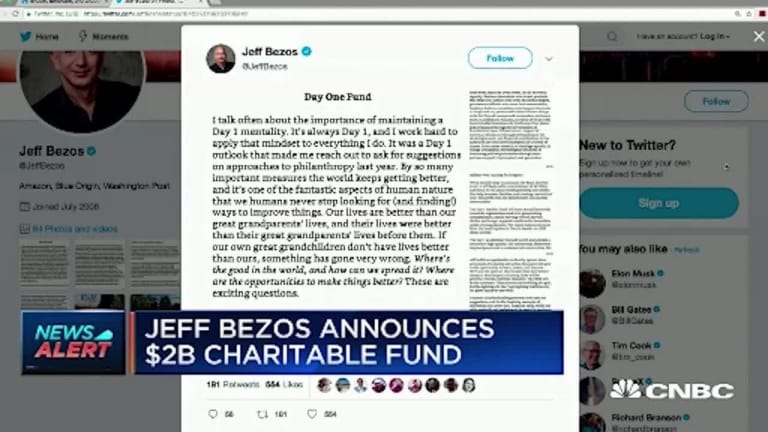 Jeff Bezos khởi động quỹ từ thiện "Bezos Day One Fund"