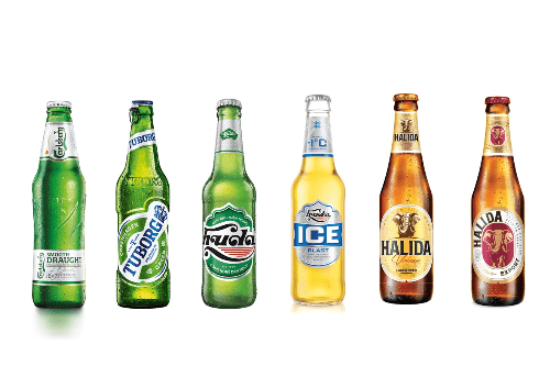 Carlsberg đã vươn mình trở thành một trong ba thương hiệu bia lớn nhất thế giới. Trong đó, Carlsberg Smooth Draught, Tuborg, Huda, Huda Ice Blast và Halida là những thương hiệu bia hiện được ưa chuộng tại thị trường Việt Nam