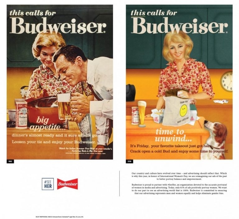 Sử dụng chính những banner quảng cáo thời xưa cũ, Budweiser thay đổi quan niệm về nữ quyền