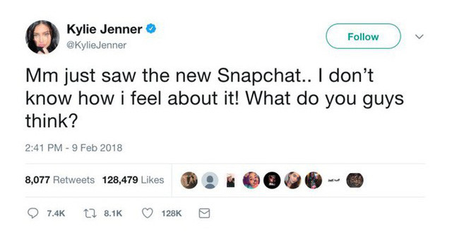 Hotgirl mạng xã hội Kylie Jenner chê bai vài câu vì không hợp update mới, cổ phiếu Snapchat "bốc hơi" luôn 1,5 tỷ USD