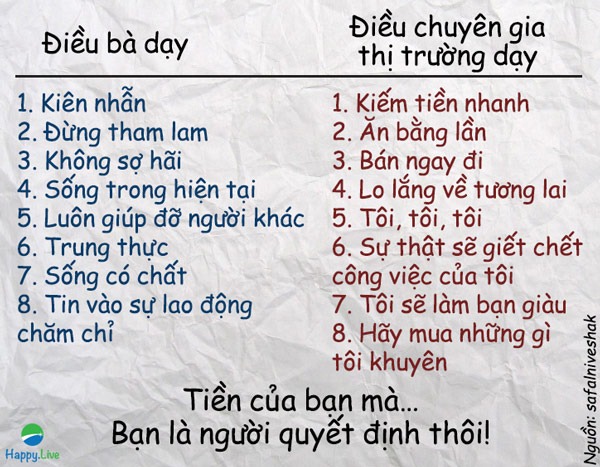 Bí quyết để đầu tư thành công - Bà của bạn là người hiểu rõ nhất