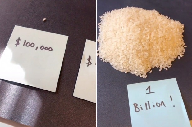 Tik Toker dùng hàng chục nghìn hạt gạo để giúp bạn hiểu tỷ phú Jeff Bezos giàu tới mức độ kinh khủng khiếp như thế nào