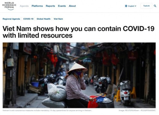 WEF: Việt Nam trở thành 'ngọn hải đăng' về ứng phó với dịch COVID-19