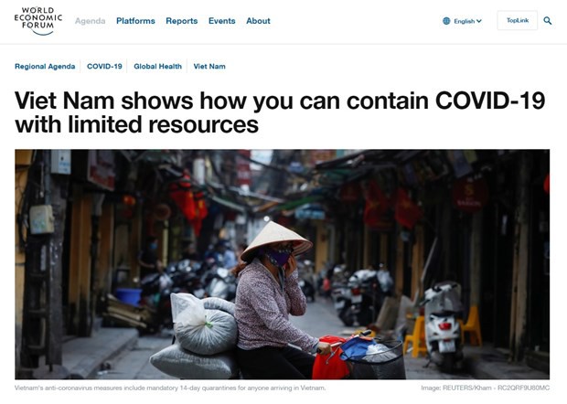 WEF: Việt Nam trở thành 'ngọn hải đăng' về ứng phó đại dịch COVID-19