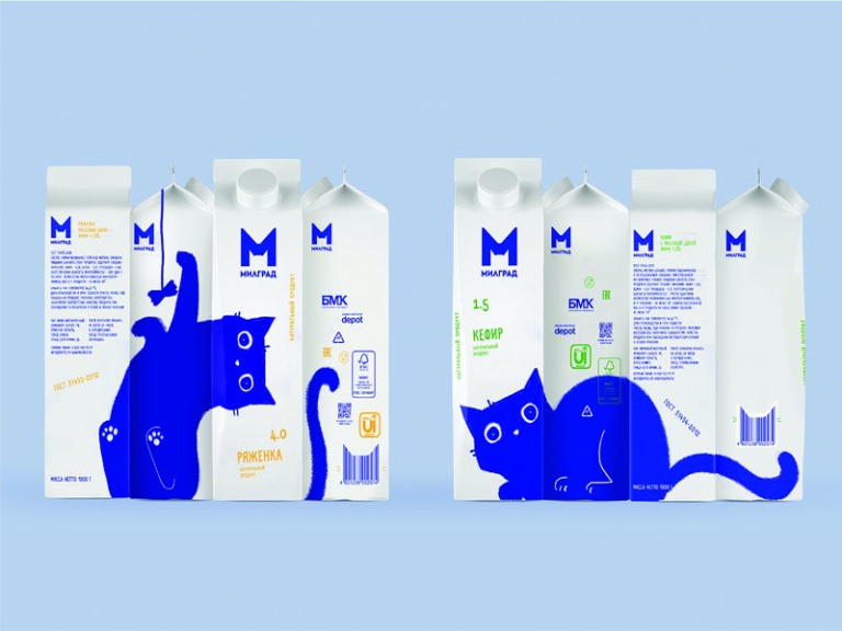 Nhờ sự trợ giúp của chú mèo màu xanh, chiến dịch marketing hãng sữa Milgrad đã thu hút người tiêu dùng, đã mua thì phải mua cả bộ - Happy Live