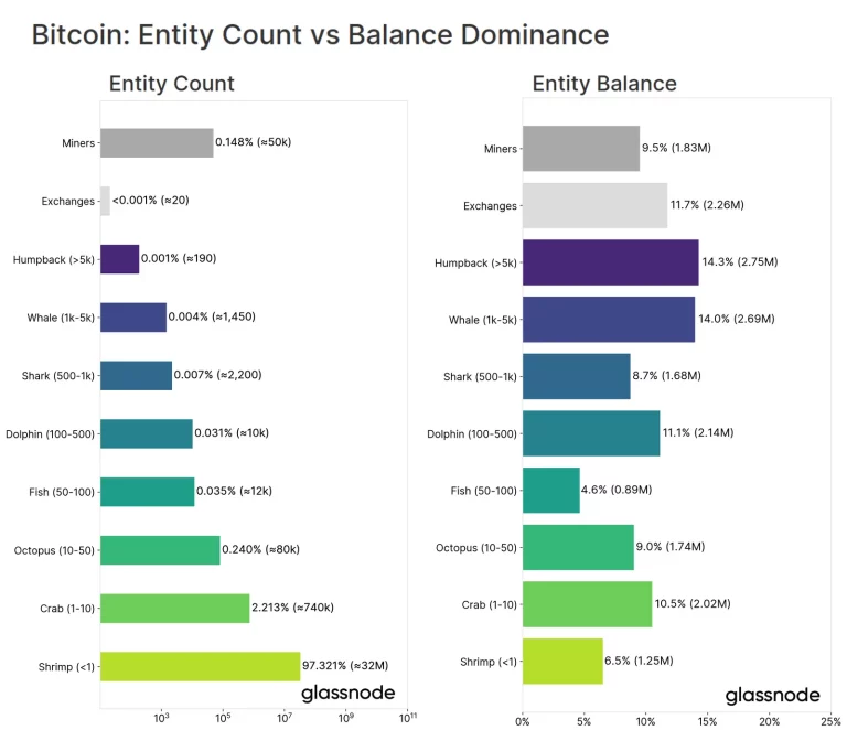 Số lượng cá voi và tổng cung BTC nắm giữ của cá voi