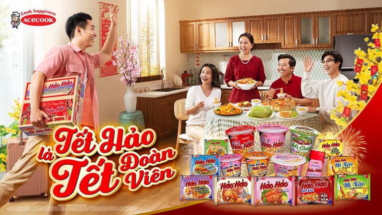 Mì ăn liền Hảo Hảo tham gia đường đua quảng cáo Tết với chiến dịch “Tết Hảo là Tết Đoàn Viên”.